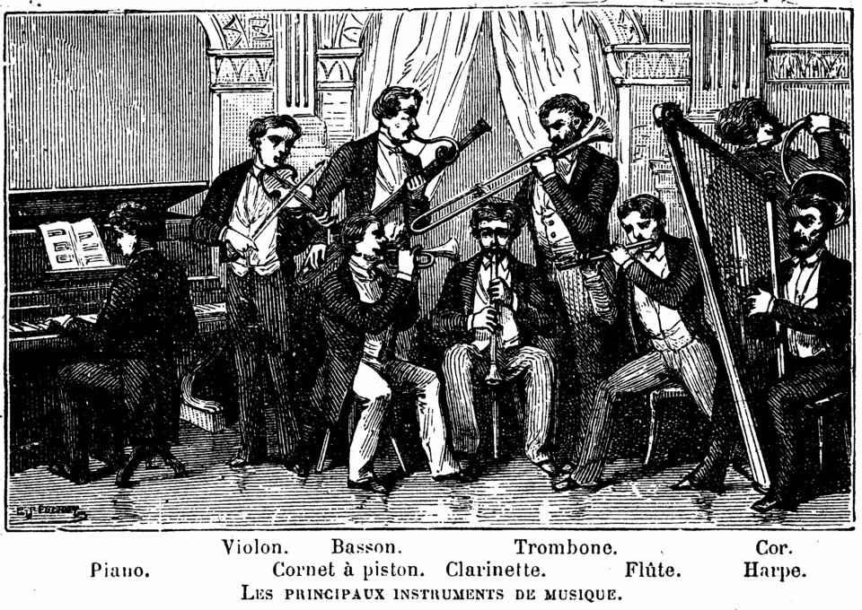 LES PRINCIPAUX INSTRUMENTS DE MUSIQUE Piano. Violon. Basson. Trombone. Cor. Cornet  piston. Clarinette. Flte. Harpe