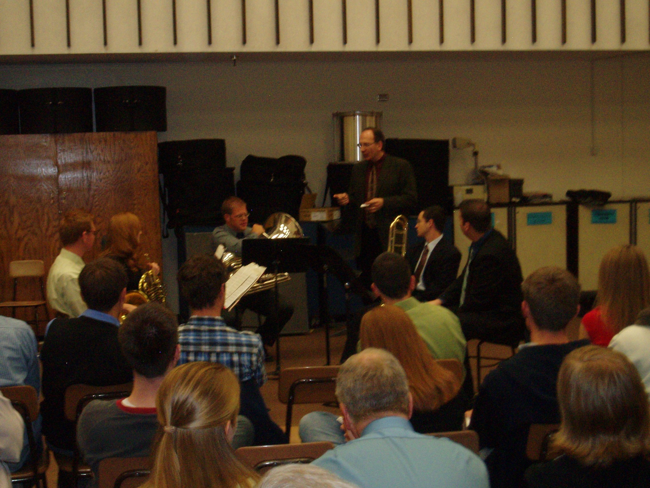 John Rojak of ABQ working with BYU Honors Brass Quintet