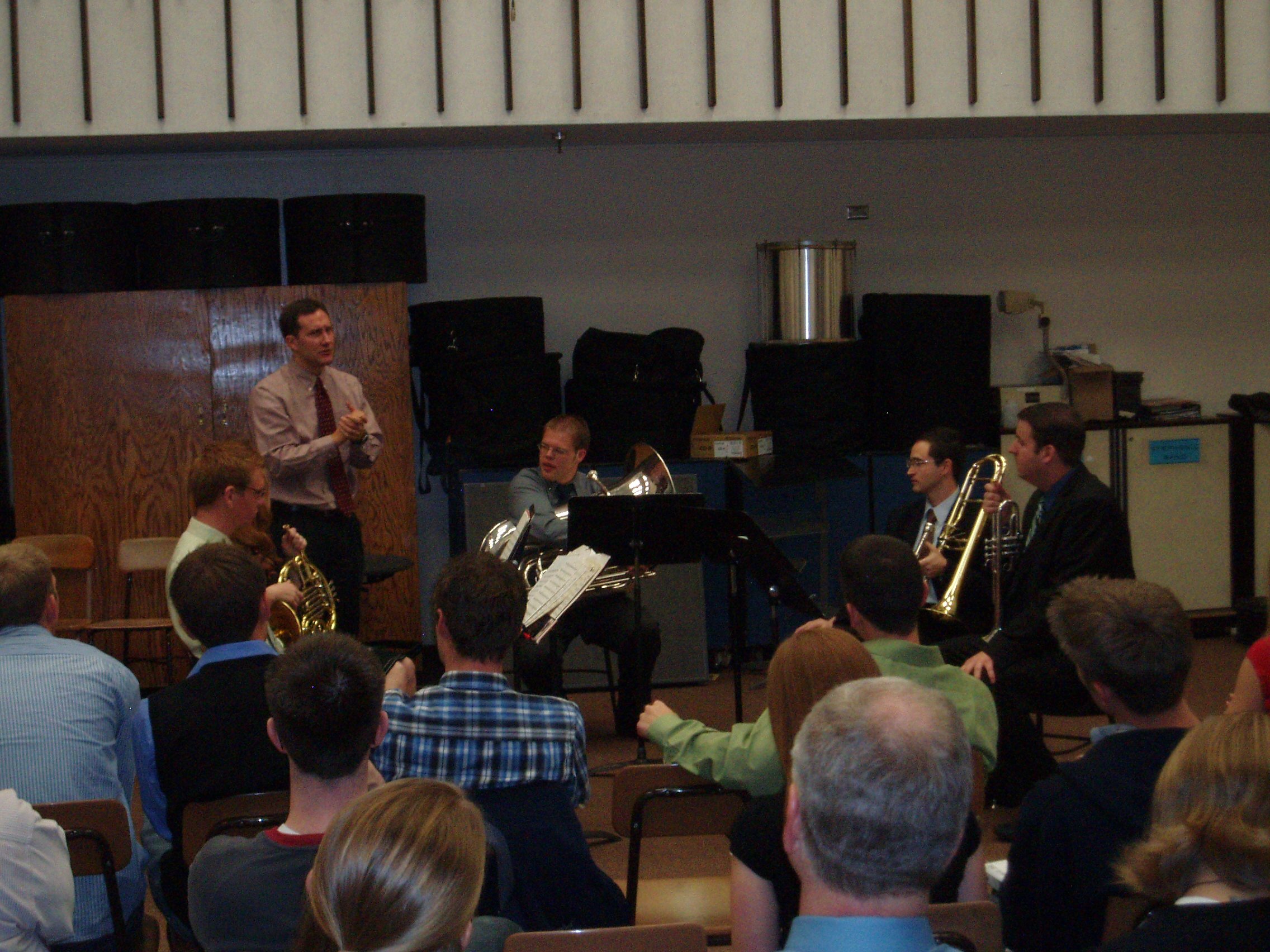 Kevin Cobb of ABQ working with BYU Honors Brass Quintet